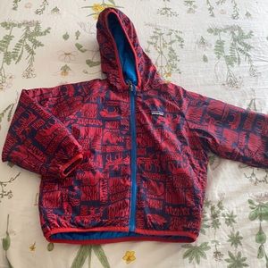 Patagonia reversable puffball down jacket